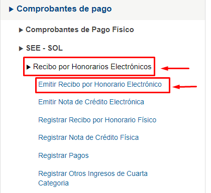 quinto paso para emitir recibo por honorarios electrónicos