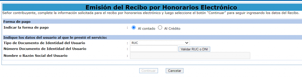 sexto paso para emitir recibo por honorarios electrónicos