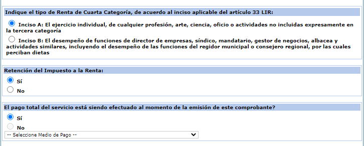 octavo paso para emitir recibo por honorarios electrónicos